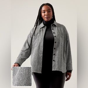 ATHLETA Black & White Shirt Jacket Size 1X